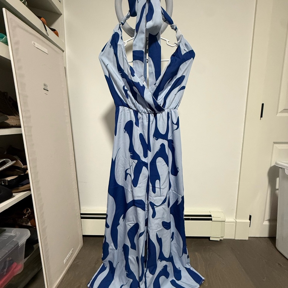 SHEIN Blue and White Striped Dress